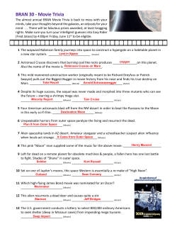 BRAN 30 - Movie Trivia