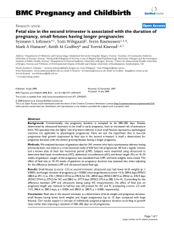 Fetal size in the second trimester is associated with the duration of