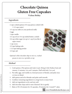 Ingredients Chocolate Quinoa Gluten Free Cupcakes