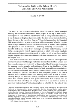 "A Laudable Pride in the Whole of Us": City Halls