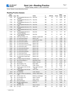 Quiz List&mdash;Reading Practice - Newton County Schools