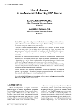 Use of Humour in an Academic B