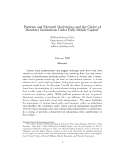 Partisan and Electoral Motivations and the Choice of Monetary