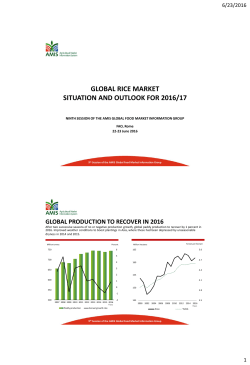 GLOBAL RICE MARKET SITUATION AND OUTLOOK FOR 2016/17