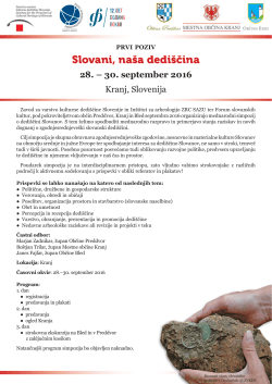 Slovani, na&scaron;a dedi&scaron;čina - Zavod za varstvo kulturne dedi&scaron;čine