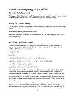 HPS &ndash; Capital Investment Directive