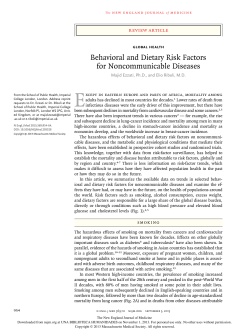 Behavioral and Dietary Risk Factors for Noncommunicable Diseases