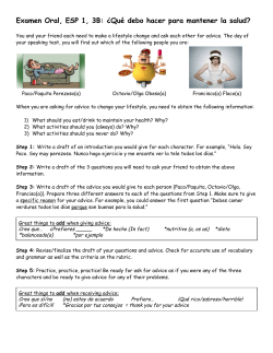 Examen Oral, ESP 1, 3B: &iquest;Qu&eacute; debo hacer para mantener la salud?