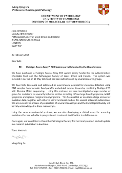 Ming-Qing Du Professor of Oncological Pathology DEPARTMENT