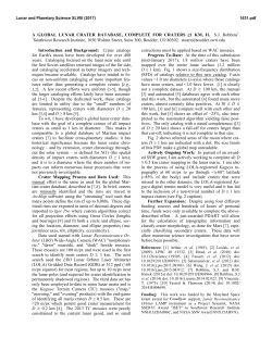 A Global Lunar Crater Database, Complete for Craters ≥1 km, II