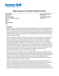High Frequency Chest Wall Oscillation Devices