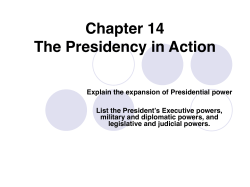 Chapter 14-POWERS OF THE PRESIDENT