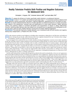 Reality Television Predicts Both Positive and Negative Outcomes