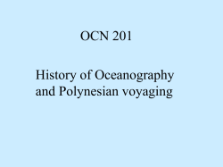 OCN 201 History of Oceanography and Polynesian voyaging