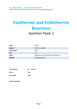 Exothermic and Endothermic Reactions