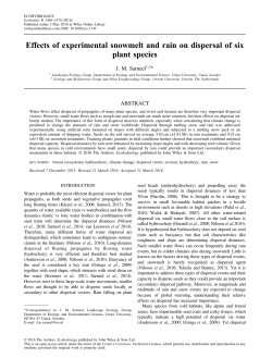 Effects of experimental snowmelt and rain on dispersal of six plant