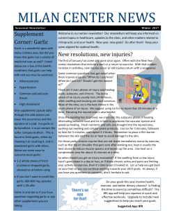 milan center news - Milan Center Chiropractic