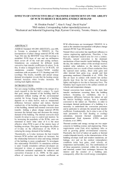 Effect Of Convective Heat Transfer Coefficient On The Ability
