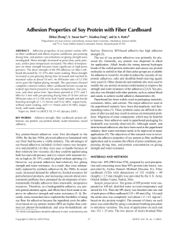 Adhesion properties of soy protein with fiber cardboard