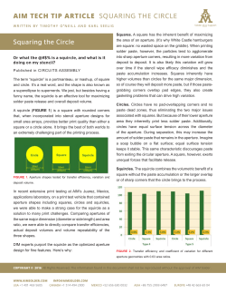 AIM TECH TIP ARTICLE SQUARING THE CIRCLE