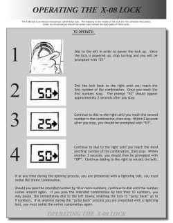 Operating the X-08 Lock