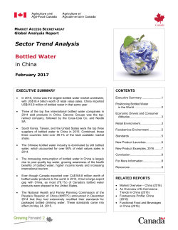 Sector Trend Analysis - Bottled Water in China ( PDF Version, 600 KB