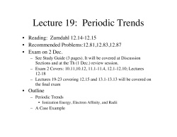 Lecture 19: Periodic Trends
