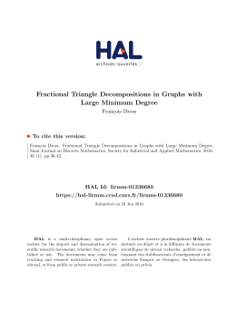 Fractional Triangle Decompositions in Graphs with - Hal