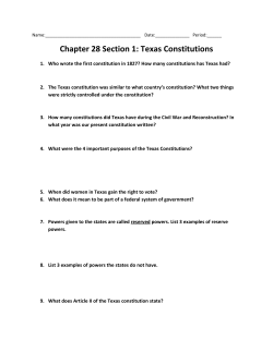 Chapter 28 Section 1: Texas Constitutions