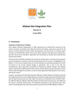 Malawi_CGIAR Site Integration Plan_Version