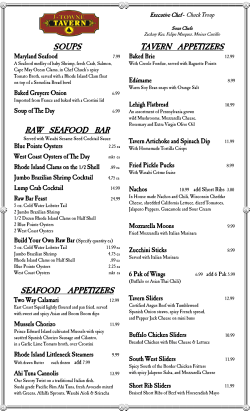 soups raw seafood bar seafood appetizers tavern