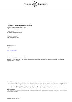 Tilburg University Testing for mean-variance spanning Nijman, Theo