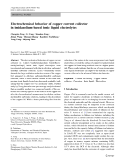 Electrochemical behavior of copper current collector in imidazolium