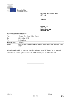 EU Horn of Africa Regional Action Plan 2015-2020