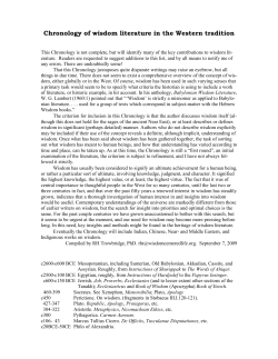Chronology of wisdom literature in the Western tradition