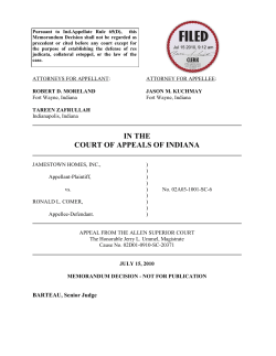 Jamestown Homes, Inc. v. Ronald L. Comer