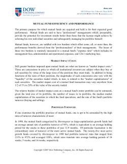 Mutual Fund Efficiency and Performance