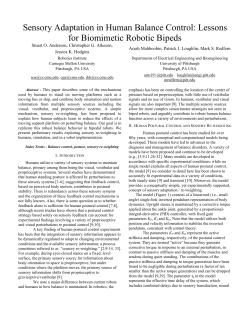Sensory Adaptation in Human Balance Control