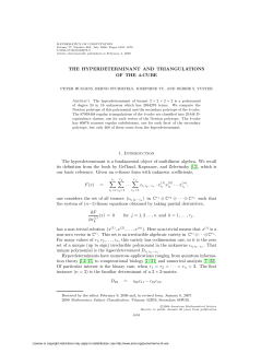 THE HYPERDETERMINANT AND TRIANGULATIONS OF THE 4