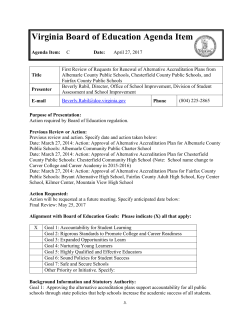 Virginia Board of Education Agenda Item