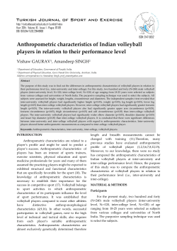 Anthropometric characteristics of Indian volleyball players in relation