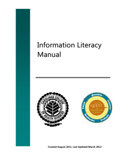 Information Literacy Manual
