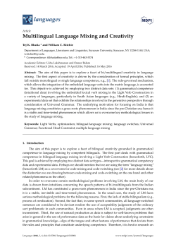 Multilingual Language Mixing and Creativity