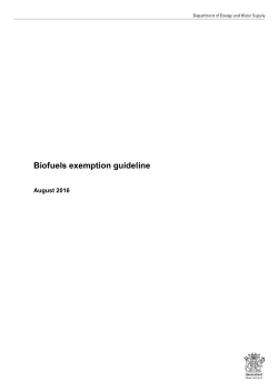 Biofuels exemption guideline - Department of Energy and Water