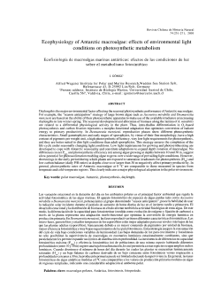 Ecophysiology of Antarctic macroalgae: effects of environmental