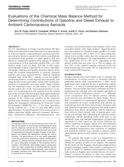 Evaluations of the Chemical Mass Balance Method for Determining