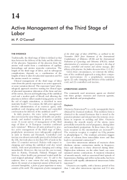 Active Management of the Third Stage of Labor