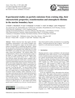 Experimental studies on particle emissions from cruising ship, their