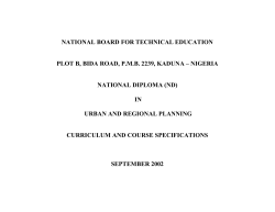 nd urp curriculum - Yaba College of Technology