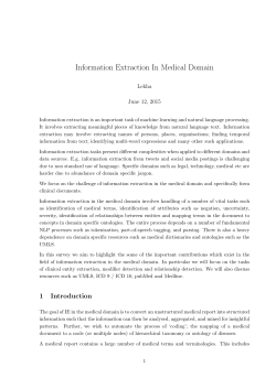 Information Extraction In Medical Domain